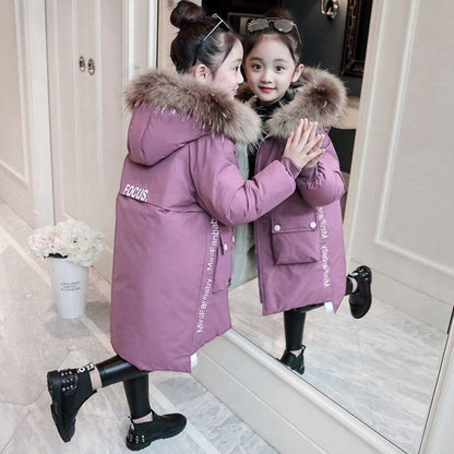 Girl's Fashion Fur Long Jacket