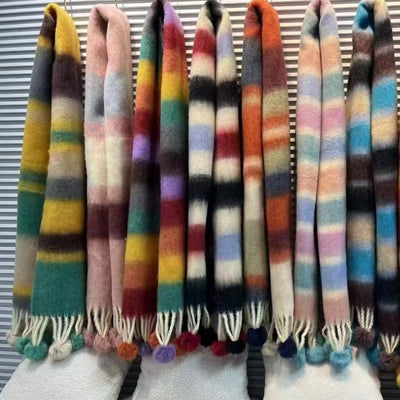 Large Mohair Tassel Scarf