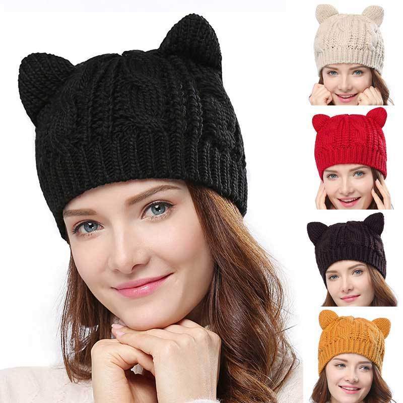 Women's Knitted Cat Ear Beanie