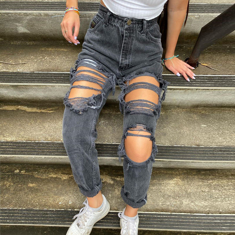 Women's Ripped Loose Fit Jeans
