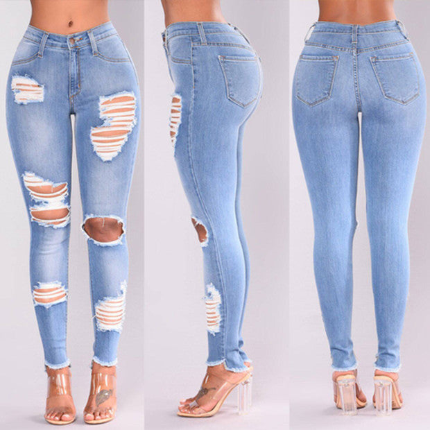 Women's Tight Ripped Jeans