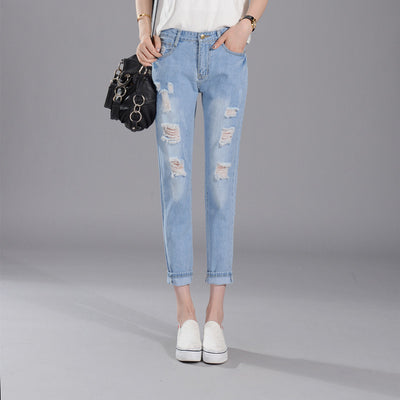 Women's Ripped High Ankle Jeans