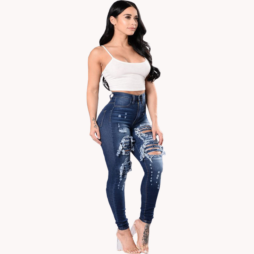 Women's Tight Ripped Jeans