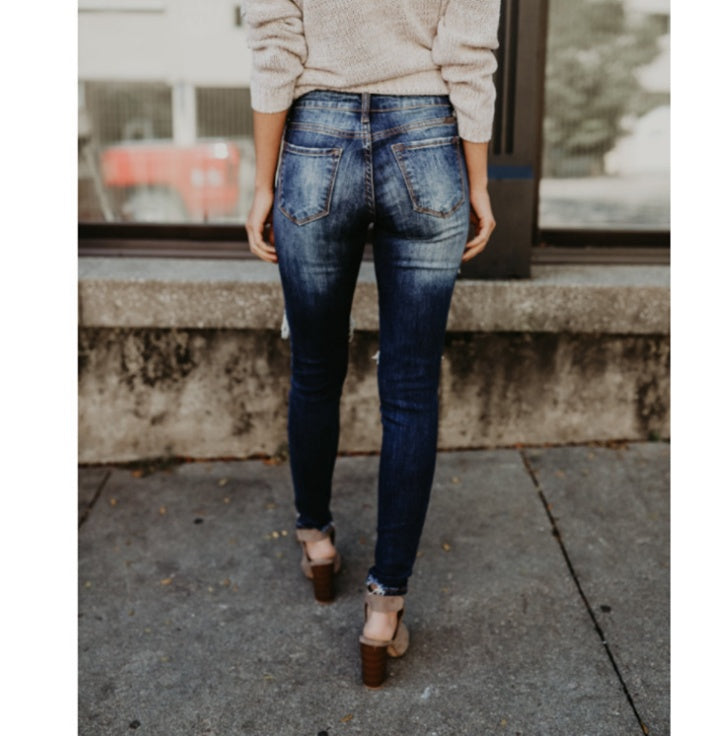 Women's Ripped Faded Skinny Jeans