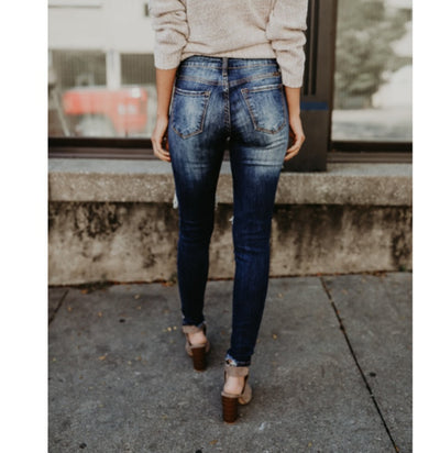 Women's Ripped Faded Skinny Jeans