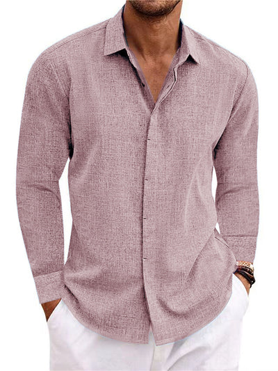 Men's Long Sleeve Linen Button Up Shirt