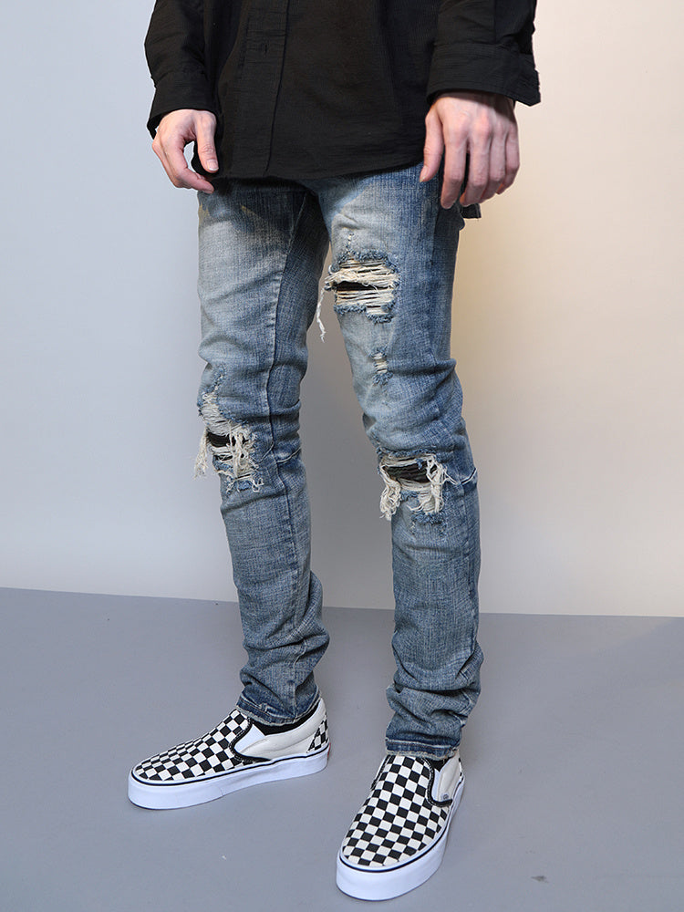 Men's Ripped Denim Skinny Jeans