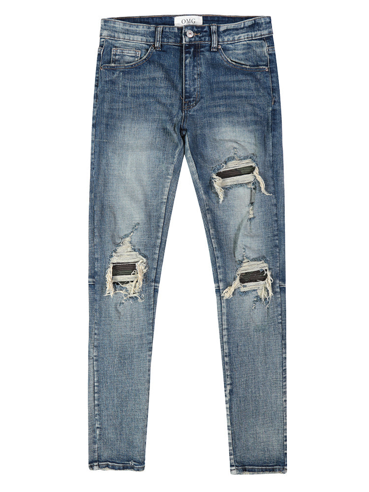 Men's Ripped Denim Skinny Jeans