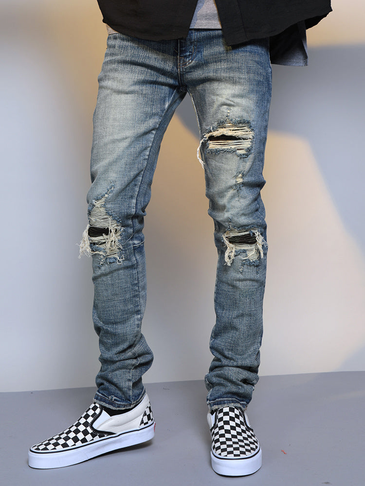 Men's Ripped Denim Skinny Jeans