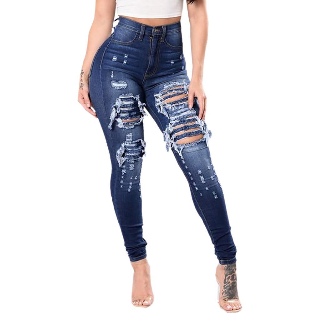Women's Tight Ripped Jeans
