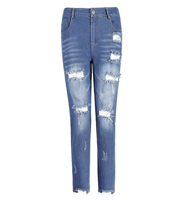 Women's Ripped Faded Skinny Jeans