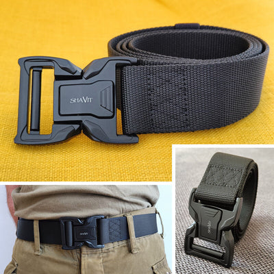 Men's Tactical Military Belt Hiking Rigger Nylon Web