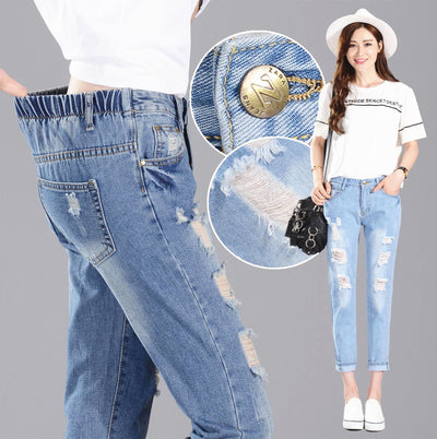 Women's Ripped High Ankle Jeans