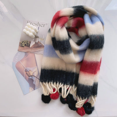Large Mohair Tassel Scarf