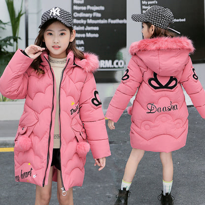 Girl's Fashion Cotton Padded Long Jackets