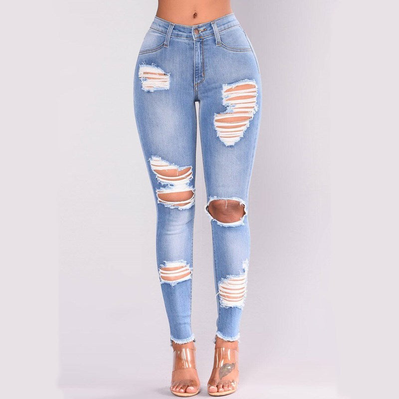 Women's Tight Ripped Jeans