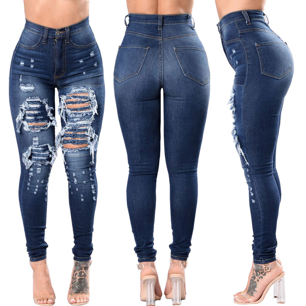 Women's Tight Ripped Jeans