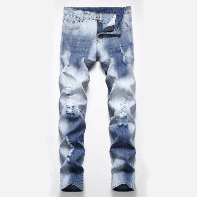 Men's Faded Ripped Jeans