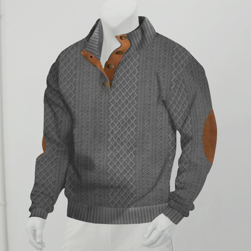 Men's Knitted Collard Pullover Sweater
