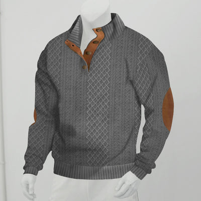Men's Knitted Collard Pullover Sweater