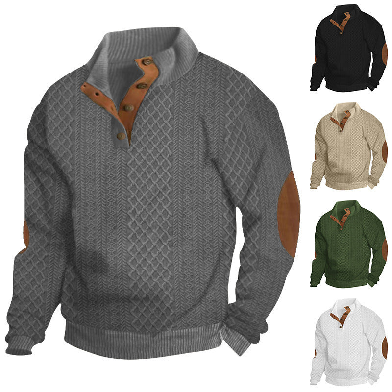 Men's Knitted Collard Pullover Sweater