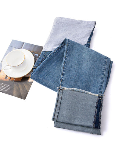 Women's Straight Cropped Cuffed Ankle Jeans