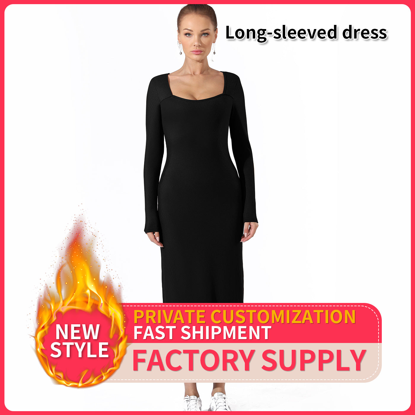 Women's Fashion Long Sleeve Dress