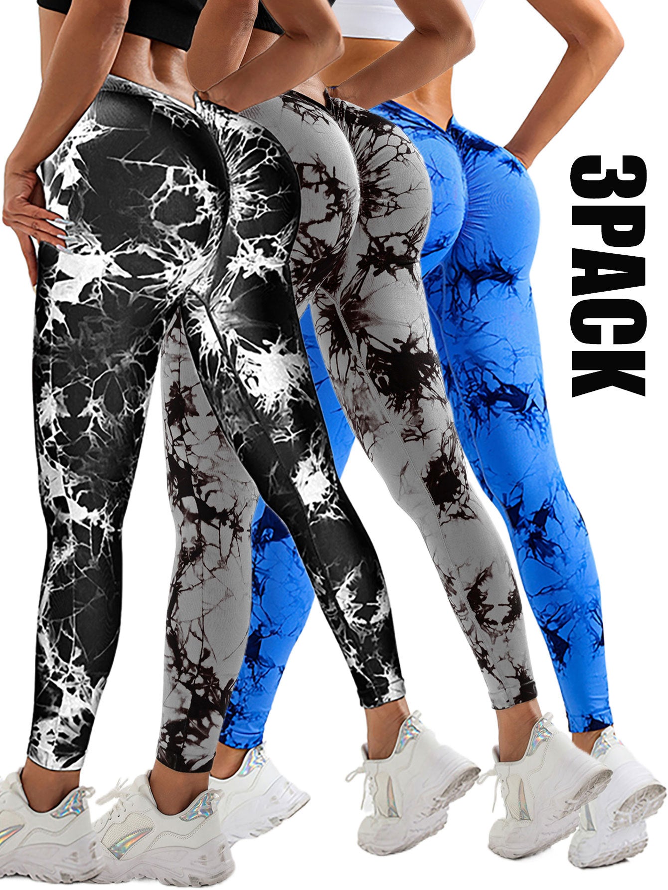 3 Pack Dyed Yoga Leggings