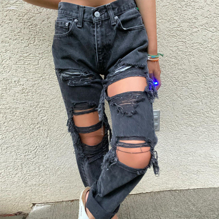 Women's Ripped Loose Fit Jeans
