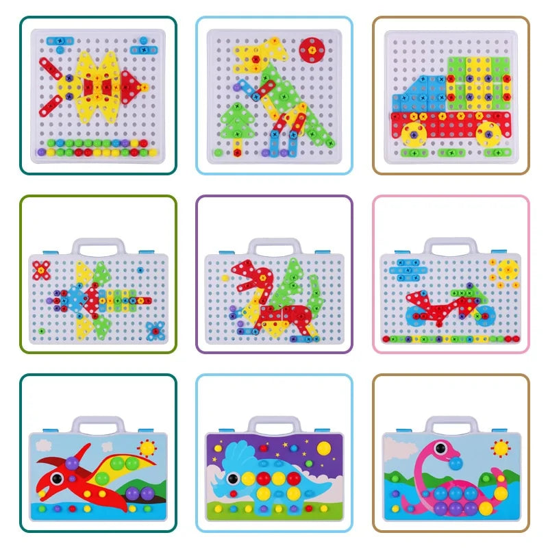 Children's Creative Mosaic Drill and Tools Building Kit