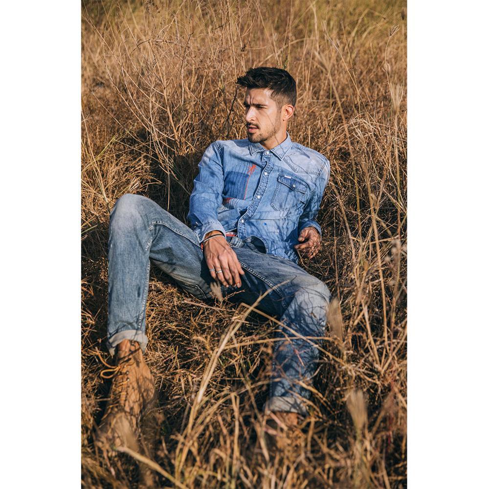 Men's Washed Straight Leg Jeans