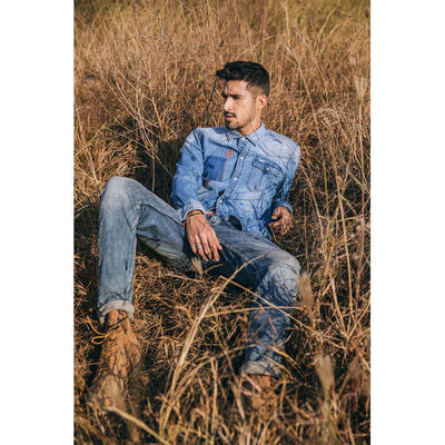 Men's Washed Straight Leg Jeans