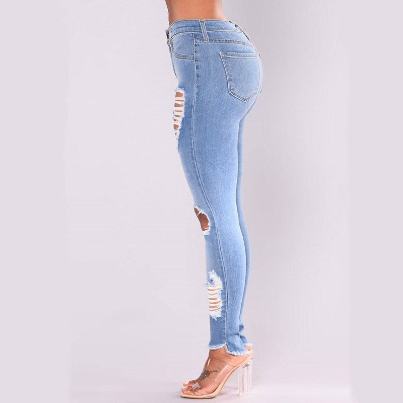 Women's Tight Ripped Jeans