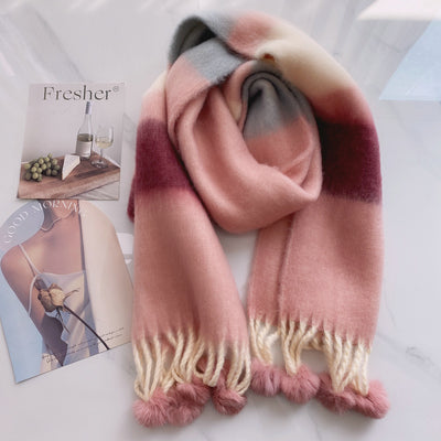 Large Mohair Tassel Scarf