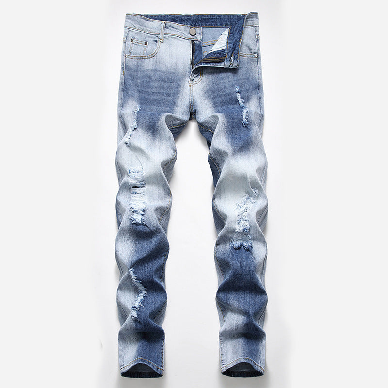 Men's Faded Ripped Jeans