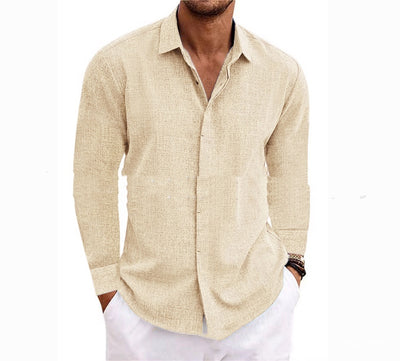Men's Long Sleeve Linen Button Up Shirt