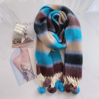 Large Mohair Tassel Scarf