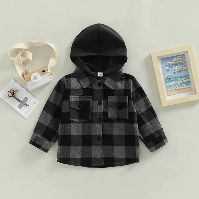 Vintage Autumn Children's Flannel Hoodies