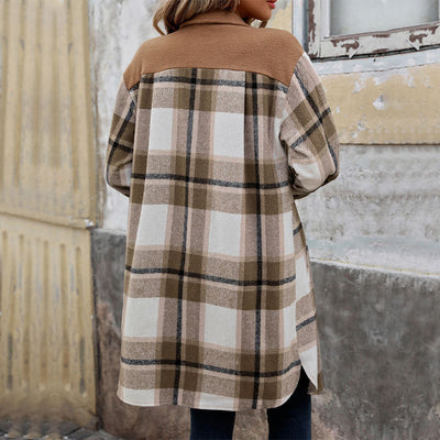 Women's Plaid Winter Long Coat