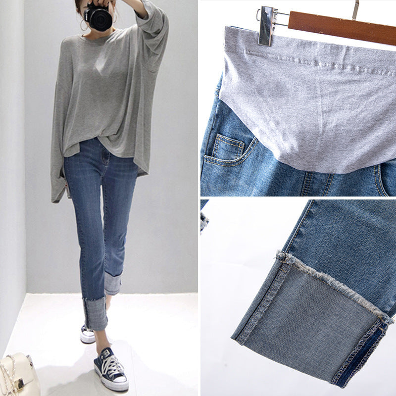 Women's Straight Cropped Cuffed Ankle Jeans
