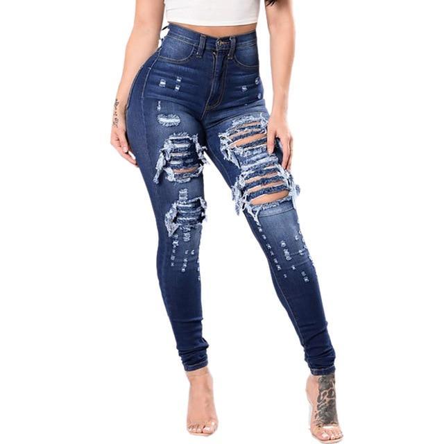 Women's Tight Ripped Jeans