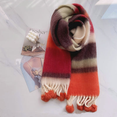 Large Mohair Tassel Scarf