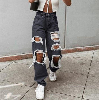 Women's Ripped Loose Jeans