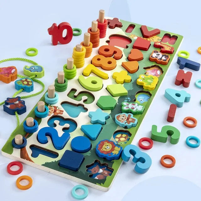 Montessori Wooden Geometric Puzzle for Kids