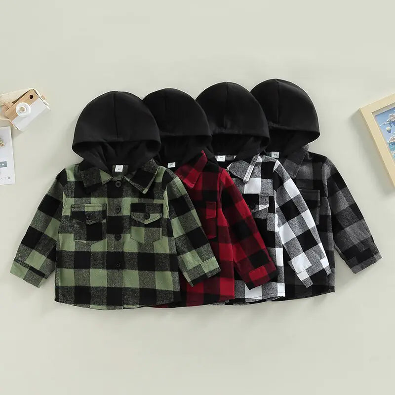 Vintage Autumn Children's Flannel Hoodies