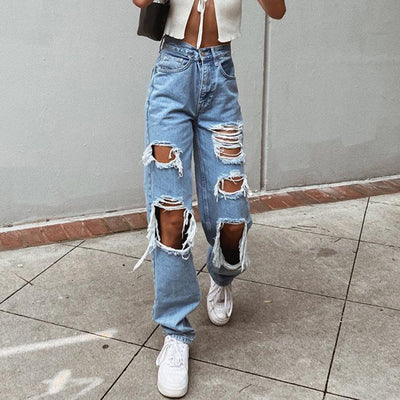 Women's Ripped Loose Jeans