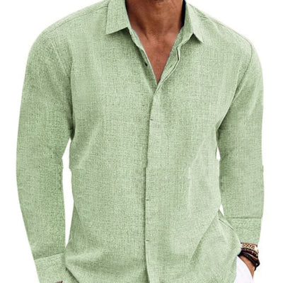Men's Long Sleeve Linen Button Up Shirt