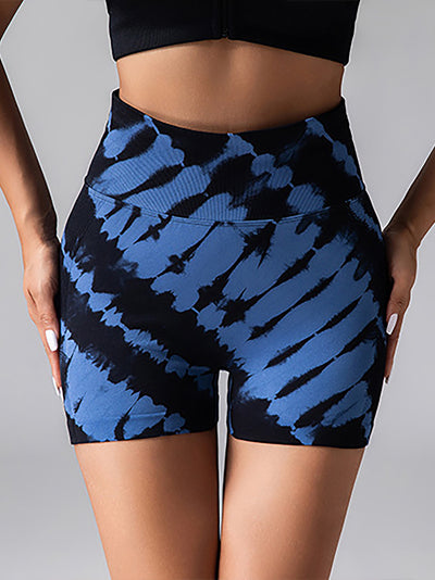 2 Pack Tie Dye High Waist Yoga Shorts