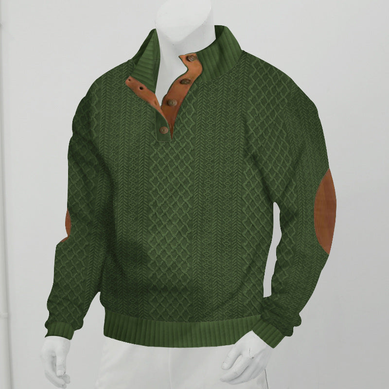 Men's Knitted Collard Pullover Sweater