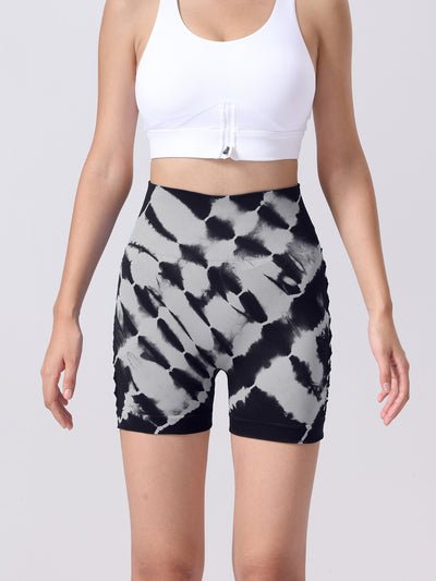 Women's Tie Dye Side Bow Yoga Shorts